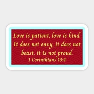 Bible Verse 1 Corinthians 13:4 Sticker